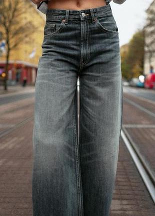 Джинси trf extra wide leg zara з високою посадкою