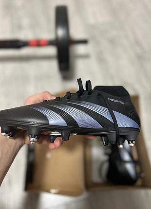 Бутсы миксы adidas predator 40,7,черные