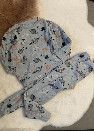 Классная котоновая пижама zeeman, пижама с космосом, пижама
