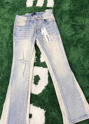 Purple flared jeans