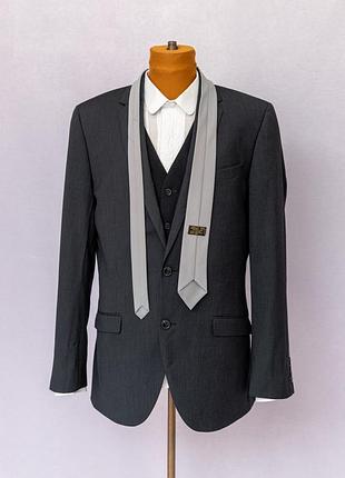 Узкий короткий световой галстук (138 см) ✂️st.michael, made in u.k.
