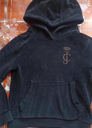 Толстовка/худи из велюра juicy coutur black label  для девочки