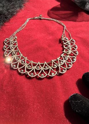 Кольє намисто колір срібла в стилі art deco від accessorize колекція evelyn вечірнє вишукане кольє підвіска ідеальний стан