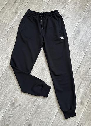 Спортивні штани чорні nike на манжеті однотонні трикотаж xxl якісні штани на резинці найк туреччина весна двонитка