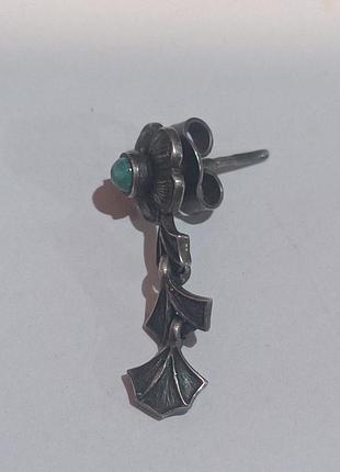 Сережки 1 штука зі сміття 875 проби.