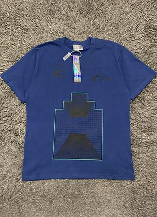 Футболка cav empt чоловіча з принтом синій made in japan