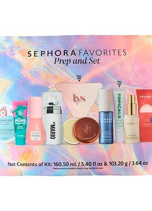 Лімітований набір sephora favorites prep & set makeup and skincare value set