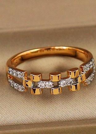 Кільце xuping jewelry зв'язок з родієм  золотисте