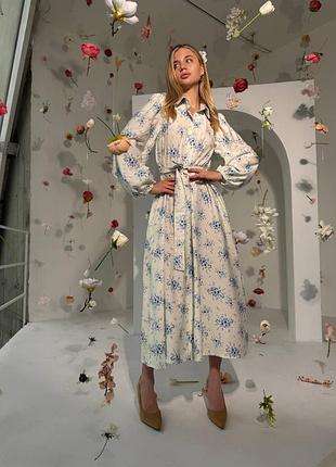 Муслінова сукня міді в квітковий принт