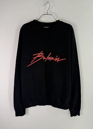 Balmain signature logo crew distressed sweatshirt xl size