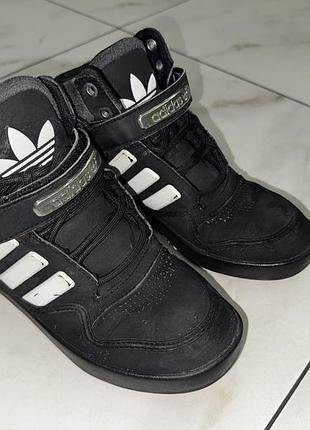 Кроссовки сникерсы хайтопы черные adidas 34 размер (22,5 см стелька)