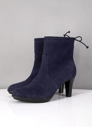 Брендові сині замшеві ботильйони на підборах "clarks". розмір uk5/eur38.