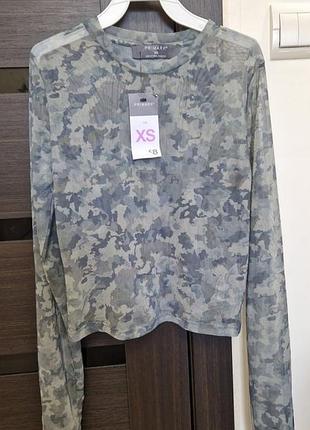 Лонг-сітка камуфляжного принту, primark розмір xs-s, новий