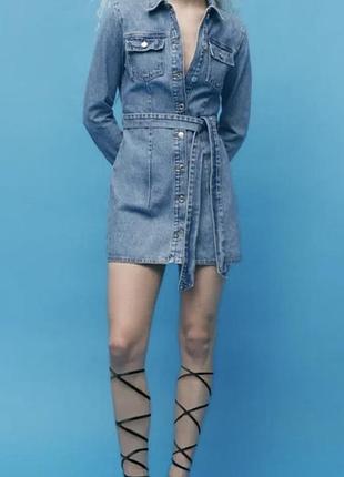 Сарафан zara жіночий джинсовий, блакитний, розмір xl