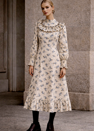 Жіноча сукня фланелева в квітковий принт, 100% бавовна