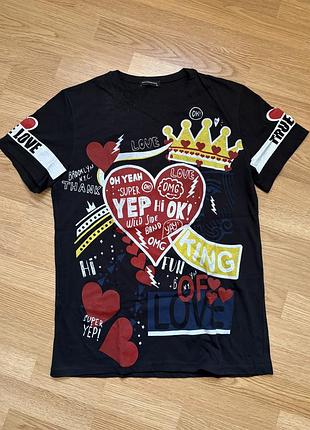 Чорна футболка million&amp;man xl(l) з яскравим принтом