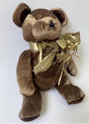 Мягкая игрушка мишка медведь коричневый медвежонок с бантом