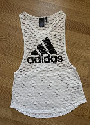 Adidas майка-сітка біла жіноча вживана