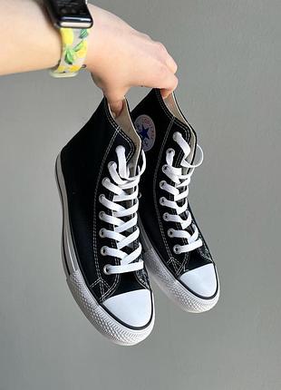 Convers chuck tayler all star hight black white-универсальные кроссовки для мужчин и женщин