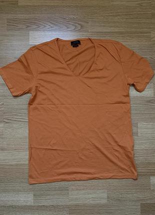 Футболка zara (м) помаранчева easy fit нова