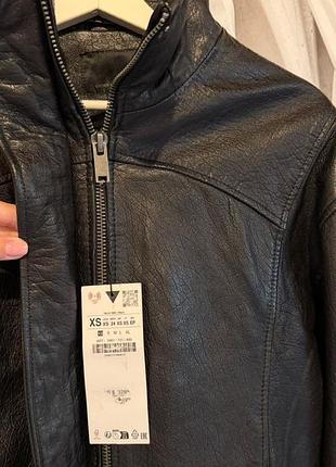 Куртка zara з натуральної шкіри по ціні нижчій магазину