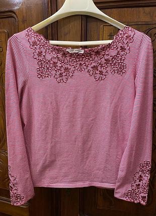 Котонова футболка лонгслів laura ashley р 42