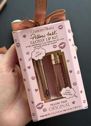 Набір для макіяжу губ charlotte tilbury pillow talk mini glossy lips duo