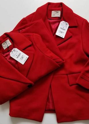 Пальто червоне zara 3