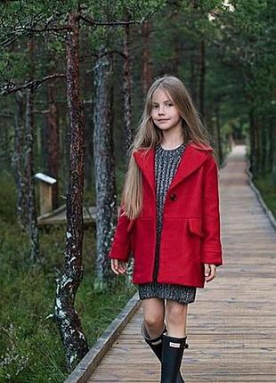 Пальто червоне zara 4