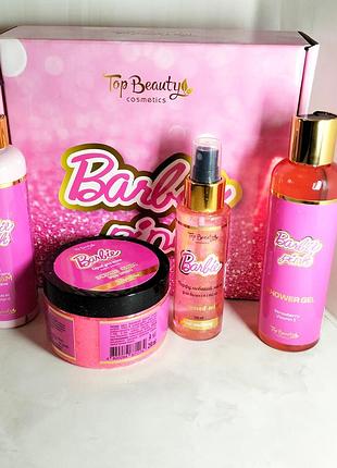 Детский бокс уходящей косметики top beauty barbie pink 4 товара в коробке.