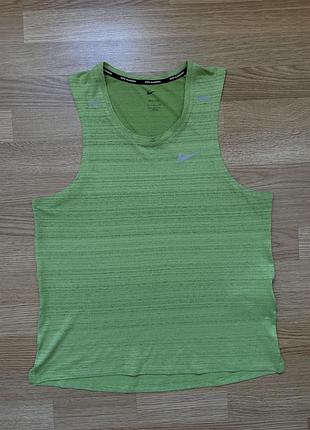 Nike dri-fit майка (s) для бігу зелена вживана
