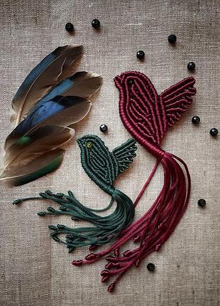 Макраме пташка 3