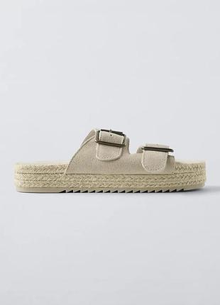 Сандалії шльопанці зі 100% шкіри zara 37