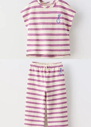 Костюм футболка топ і штани zara 2-3 98