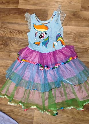 Детское платье my little pony Радуга деш разноцветное