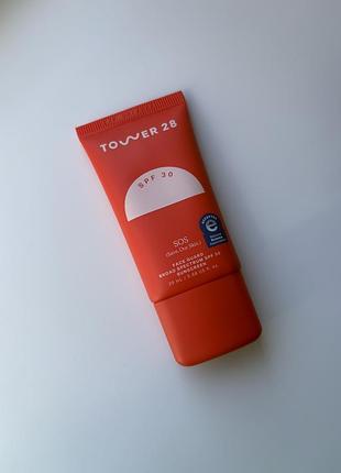 Мінеральний сонцезахисний крем tower 28 beauty sos faceguard spf 30 mineral sunscreen