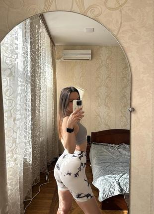 Мармурові білі з чорним шорти s/m спортивні