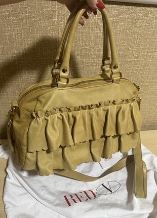 Сумка -саквояж red valentino, натуральная кожа , италия, оригинал