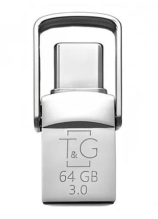 Флешка t&amp;g 64gb type-c otg металлическая для телефона и пк