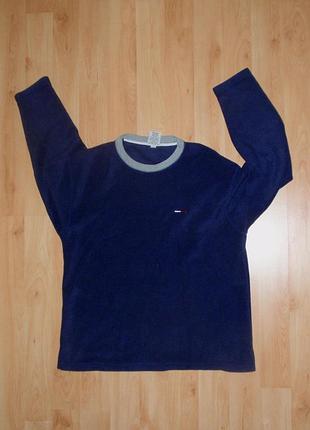 Тмёно синяя флисовая кофта/флиса tommy hilfiger jeans fleece polo ck original xl-xxl(2xl) columbia