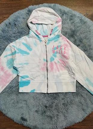 Брендовая, разноцветная кофта на замке для девочки 10-11 р-jack wills