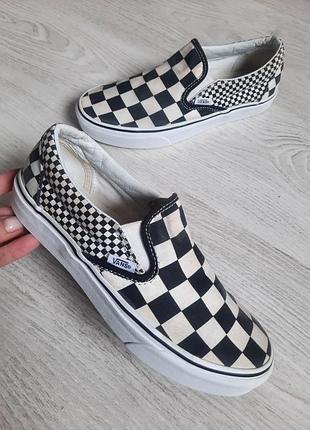 Оригинальные слипоны vans slip-on шахматы мокасины черевики кеды унисекс
