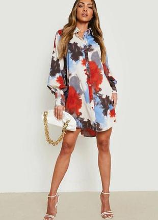 Boohoo сукня-сорочка вільного крою з принтом, розмір m
