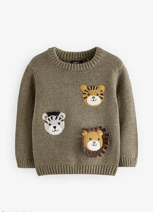 Джемпер next модели kids’ safari appliqué cotton graphic sweater 92 размер