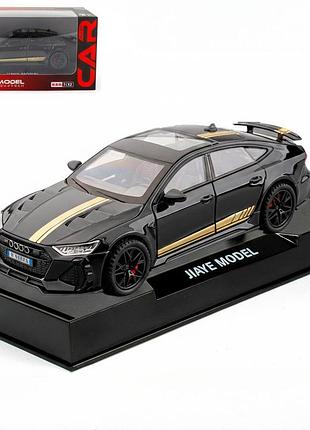 Колекційна модель автомобіля audi rs7 sportback металева з інерційним механізмом, світлом та звуком 1:32 79289 чорний