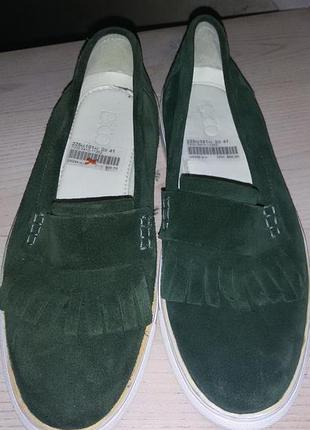 B&co (denmark)- стильні  замшеві лофери, зелений, р. 40 1/2  (27 см)