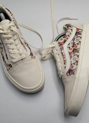 Кеди — vans old skool vintage floral marshmallow