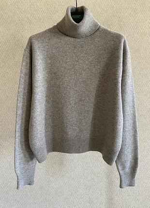 Шерстяной свитер с высоким воротником uniqlo, 100% lambswool, xs–s