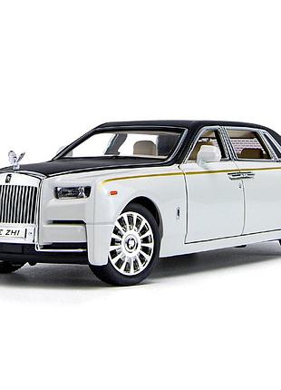 Коллекционная машина che zhi rolls-royce phantom металлическая с инерционным механизмом, светом и звуком 1:24 24162 белый