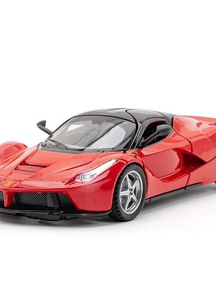 Колекційна машина  ferrari laferrari металева з інерційним механізмом, світлом та звуком 1:32 32163 червоний